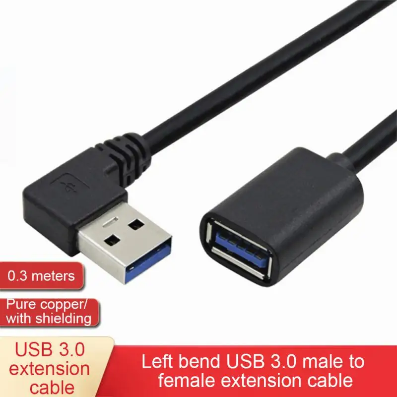 1/2KS Predlžovací Kábel USB 3.0 Mužov a Žien Pravý Uhol 90 Stupňov USB Adaptér HORE/Dole/Vľavo/Vpravo Cabo USB 0,2 M1