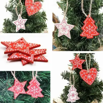 1/3KS Vianočné Drevené Ozdoby DIY Vianočný Strom Visí Prívesky Dekorácie Deti Vianočné Darčeky, Ozdoby na Vianočné stromčeky Dekor