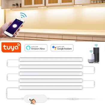 1-5 Ks Kuchyňa Tuya Smart LED Pod Skrinku Lampa WIFI Bar Svetlá pre Skrine, Skrine, Osvetlenie, práca s Alexa a Domovská stránka Google