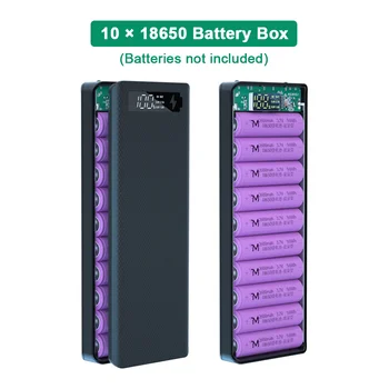 10*18650 Batérie Úložný Box Power Bank Prípade DIY Rýchle Nabitie PD3.0 QC3.0 Batérie Úložný Box pre iPhone Samsung Huawei Xiao