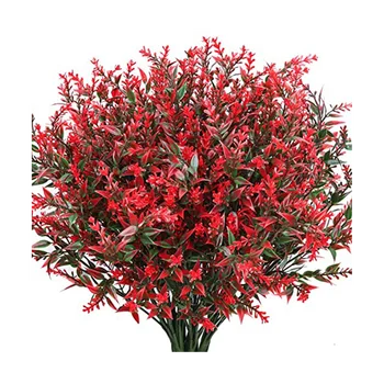 10 Zväzkov Umelých Kvetov Levandule Vonku Kríky, Zeleň Rastlín Krytý UV Odolné Plastové Umelé Kytice