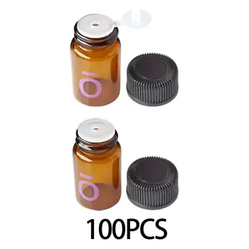 100 Kusov Esenciálny Olej Prázdnu Fľašu Mini Fľašiach Vzorky Dávkovanie Fľaše s Spp Nepresakuje Žltá Farba 2ml