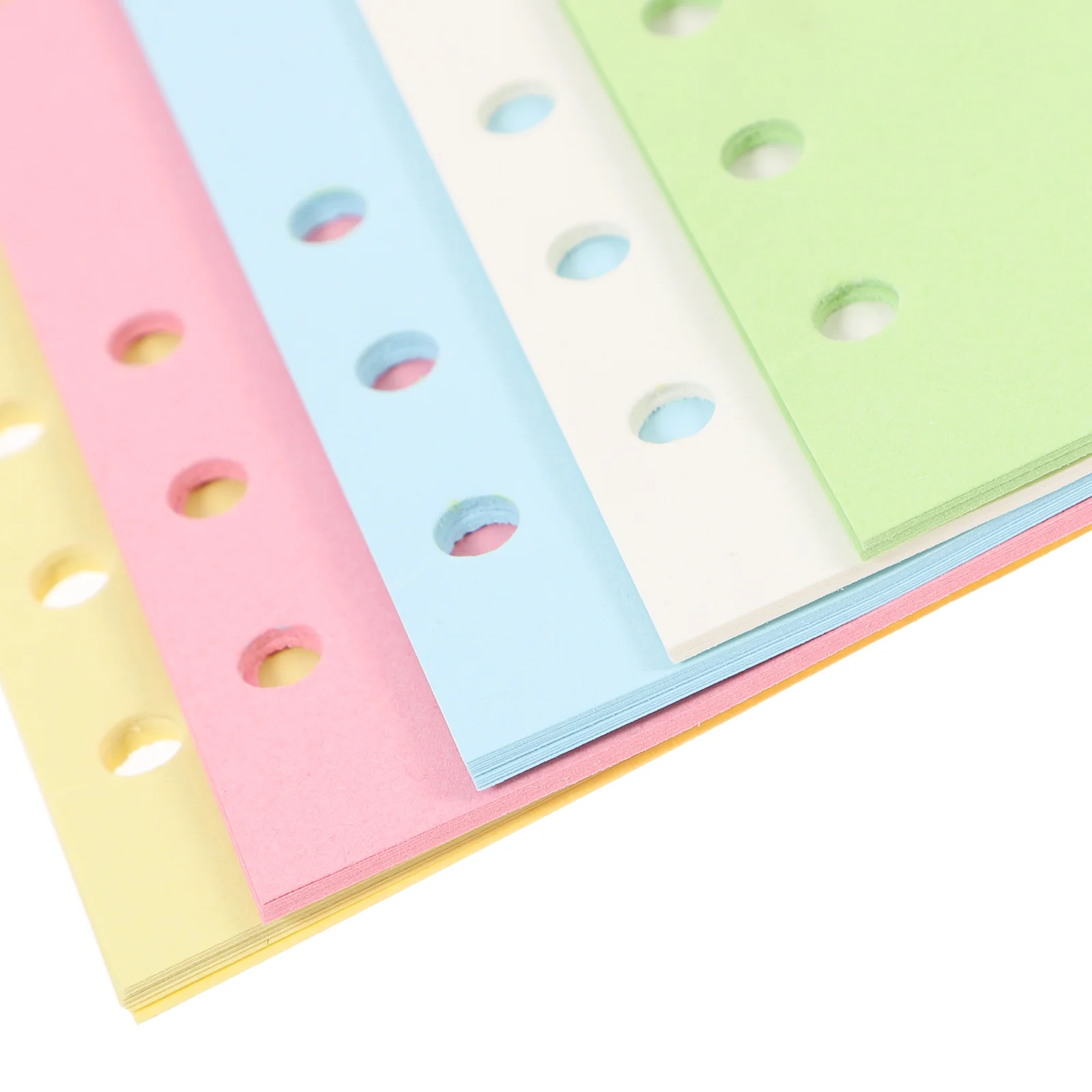 100 Listov 6-Jamkové Voľné-Listový Papier pre Plánovač Notebook Binder Náhradnú Náplň Farebné0