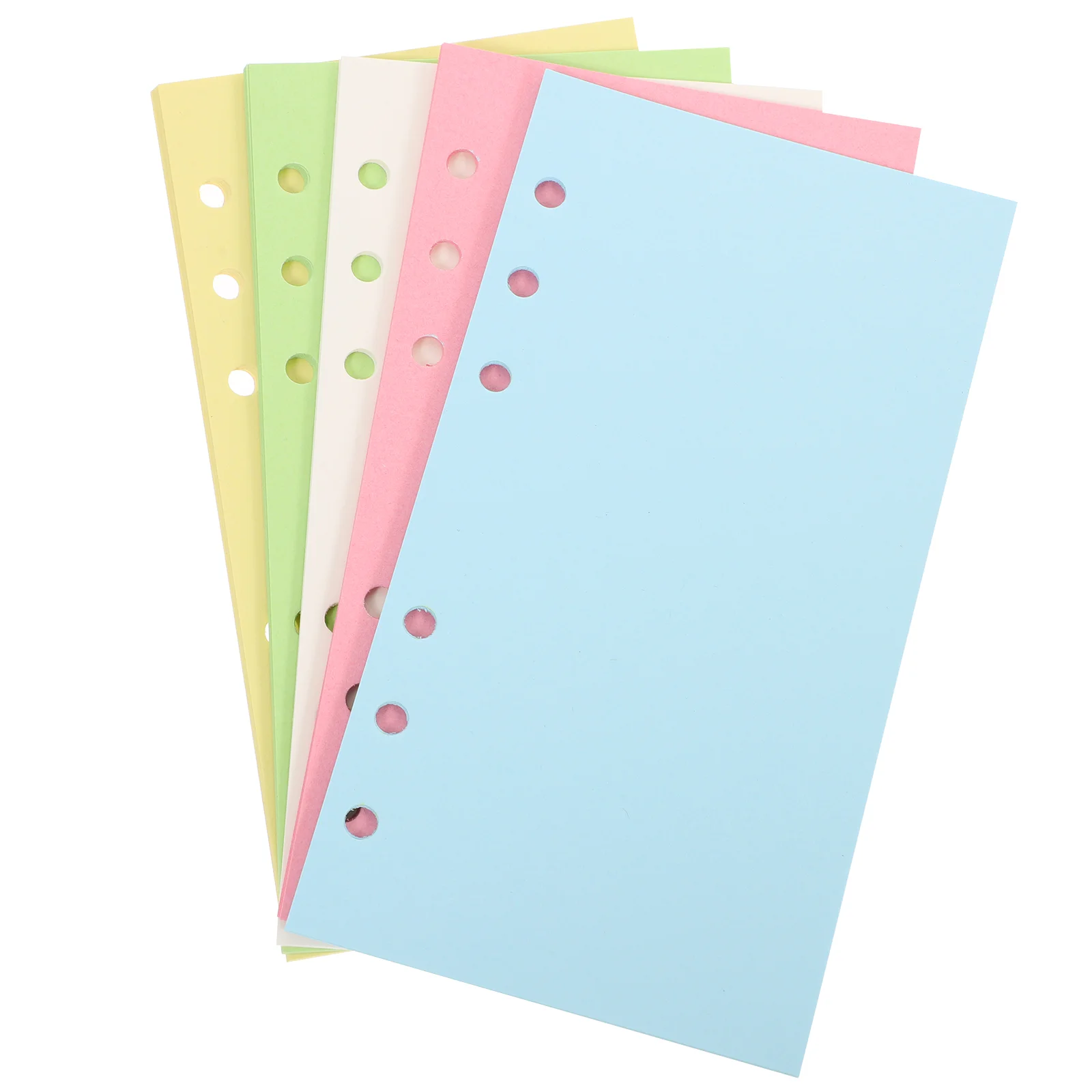 100 Listov 6-Jamkové Voľné-Listový Papier pre Plánovač Notebook Binder Náhradnú Náplň Farebné3