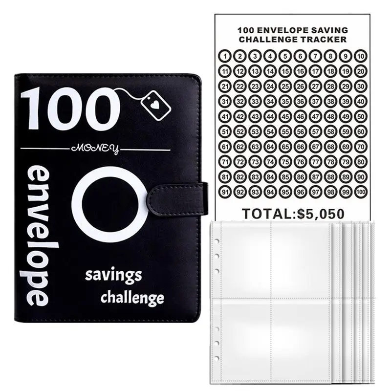 100 Obálky Výzvou Binder Úsporu Peňazí Výzvou Binder, Ručné Obálky S Hotovosťou 100 Deň Úspory Výzvou Binder Jednoduché0