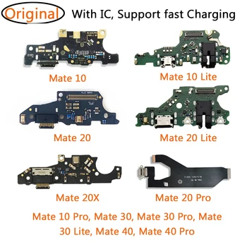 100% Originálne Pre Huawei Mate 10 20 30 40 Pro Lite 20X USB Nabíjací Konektor Dock Port Flex Kábel Doska