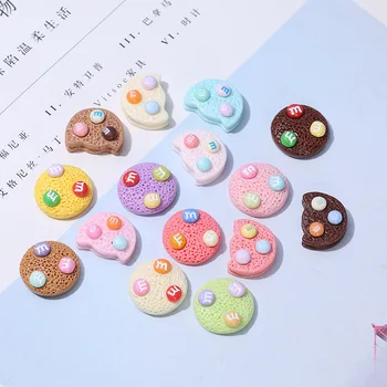 100ks Kawaii Cartoon Čokoládové Cookies Flatback Živice Krásne DIY Cabochons Zápisník Remesiel Dekor domček pre bábiky Príslušenstvo