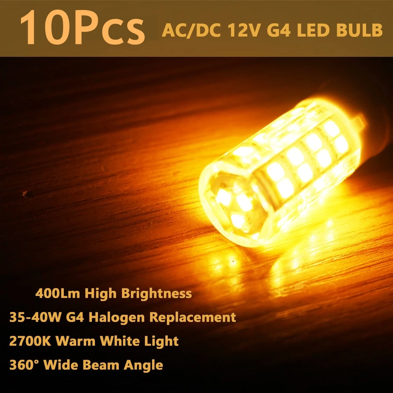 10Pcs G4 LED Žiarovka 7W 2700K 51D Teplá Biela bi-pin12VAC/DC 35W Halogénové Ekvivalent Non-stmievateľné pre Vonkajšie Krajiny Palube Schodisko5