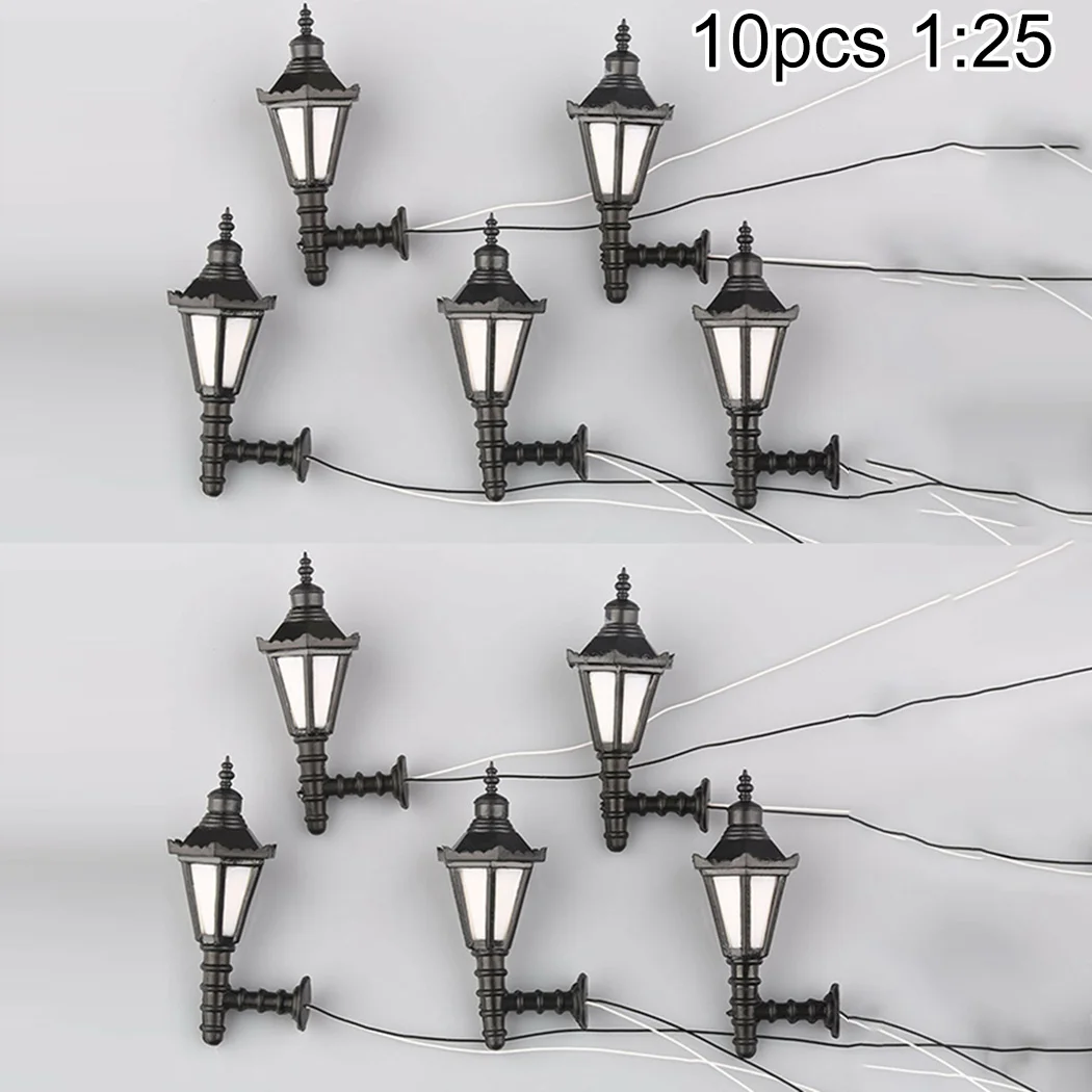 10Pcs Led Lamppost Svietidlá Nástenné Svietidlá Model v Mierke 1:25 3V Svetlo Model Vlak Železničnej Park Lampy Miniatúrne Lanscape Ornament1