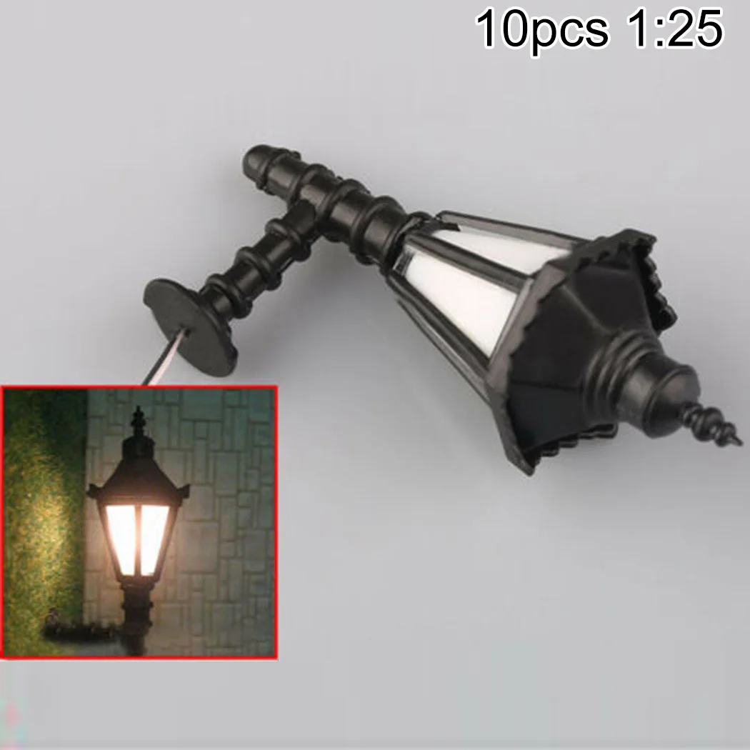 10Pcs Led Lamppost Svietidlá Nástenné Svietidlá Model v Mierke 1:25 3V Svetlo Model Vlak Železničnej Park Lampy Miniatúrne Lanscape Ornament4