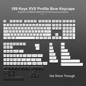 189 Tlačidlá Biele PBT Keycaps XVX Profil Keycaps Dvakrát Strieľal Tlačidlo spp pre Cherry MX Gateron Mechanické Spínače Herné Klávesnice