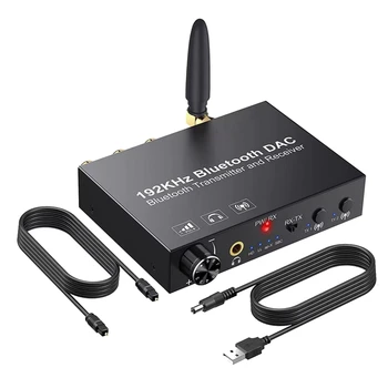 192Khz Bluetooth DAC Prevodník Bezdrôtové Audio Vysielač, Prijímač, Digitálny Optický Koaxiálny Na Analógový Adaptér Pre TV Jednoduché Použitie