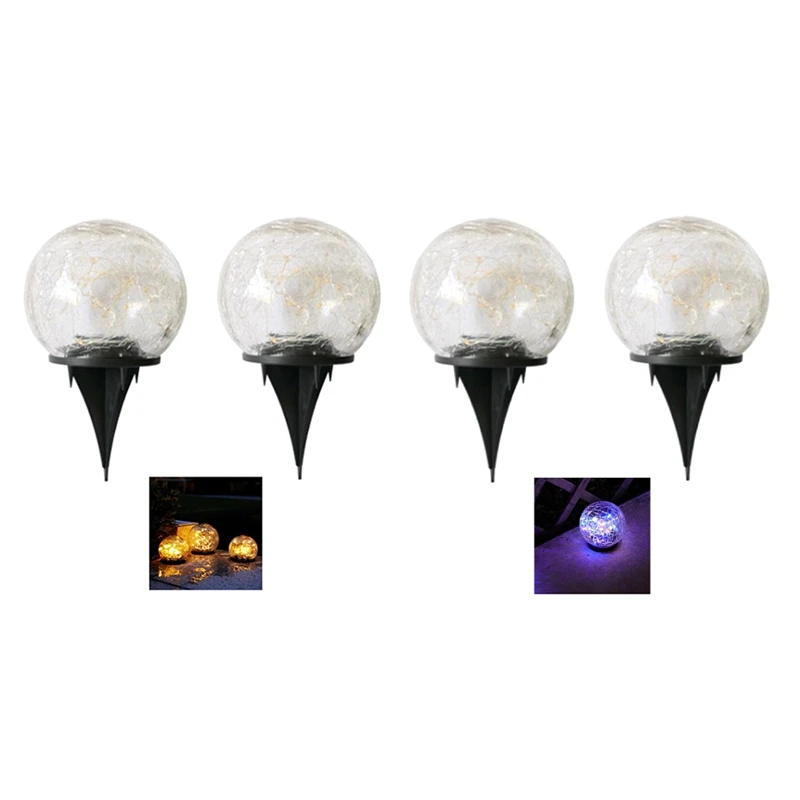 2 ks Vonkajšie Slnečné Vodotesné Svietidlo Crack Loptu Lampa, Zem Krajiny Dekorácie LED Svetla Dekorácie0