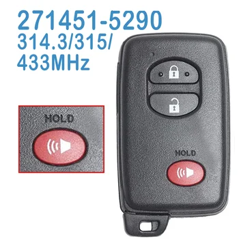 271451-5290 Auto Smart Remote HYQ14ACX 2 Tlačidlá+1 314.3/315/433MHz Keyless Go Auto Kľúč Pre Toyota Prius Venza rokov 2011-2016