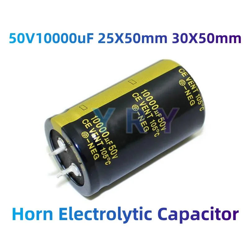 2PCS50V10000uF horn elektrolytický kondenzátor 25X50mm 30X50mm vysokej kvality 50V10000uf vysoká frekvencia nízky odpor 10000uf filter1