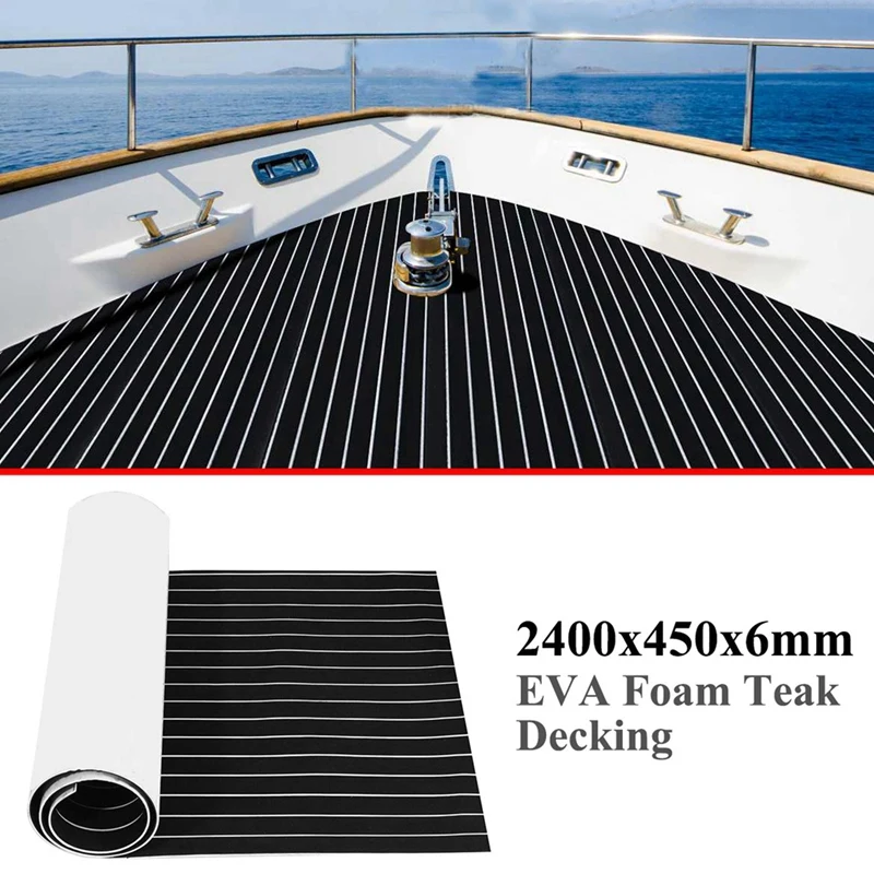 2X Samolepiace EVA Pena Teakové Podlahy Yacht Marine Podlahy Syntetické Loď Rohože 2400X450x6mm3
