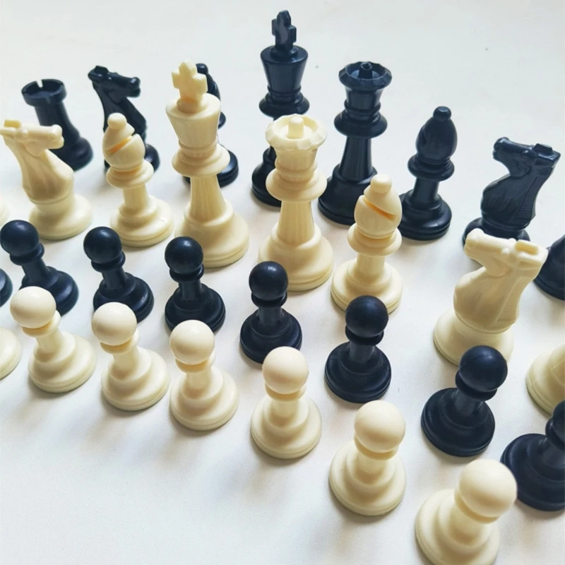 32 Ks Plastov Šachové Figúrky Nastaviť Prenosné Štandardné Turnaj Chessmen Medzinárodné Šachové Figúrky na šachovnicu Hra3