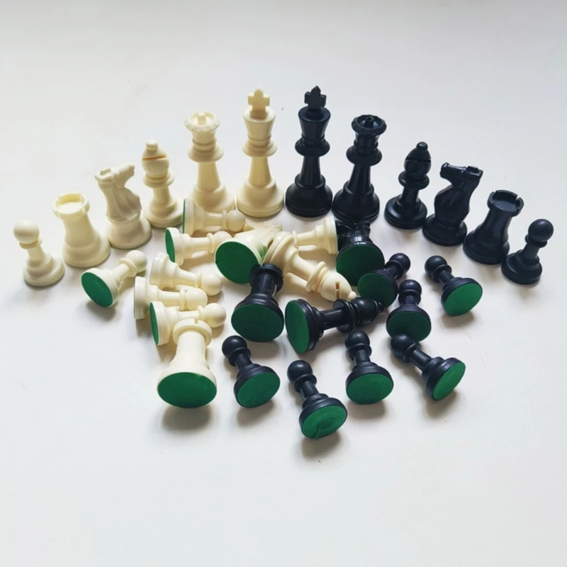 32 Ks Plastov Šachové Figúrky Nastaviť Prenosné Štandardné Turnaj Chessmen Medzinárodné Šachové Figúrky na šachovnicu Hra4