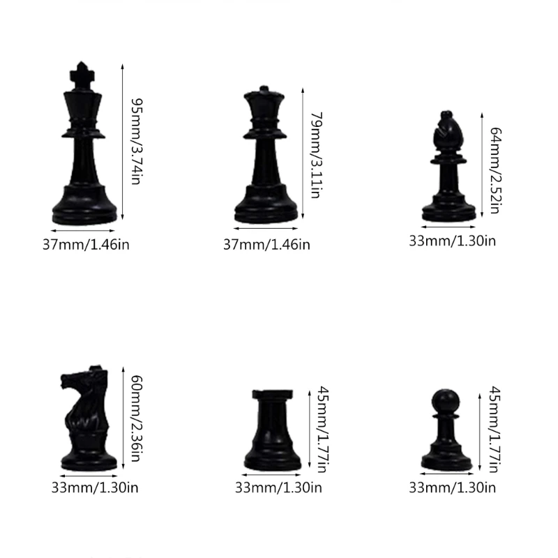 32 Ks Plastov Šachové Figúrky Nastaviť Prenosné Štandardné Turnaj Chessmen Medzinárodné Šachové Figúrky na šachovnicu Hra5