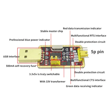 3ks CH340G RS232, USB Converter TTL Modul UART Sériový Port STC Dowanloader Programátor Kefa Upgrade Malé Dosky