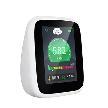 4-V-1 pre Kvalitu Ovzdušia Monitor CO2 Detektor Teploty A Relatívnej Vlhkosti S budíkom