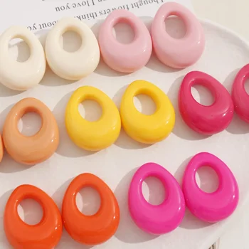 5 ks Candy farby 3d vydlabaných oválne kvapka vody živice charms príslušenstvo náušnice pokrývku hlavy ženy DIY všestranný šperky