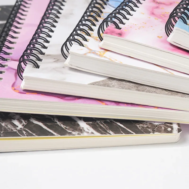A5 Strane Flip Cievka poznámkový blok Prenosný Notebook Mramor, Farebné Denník Notebooky a Zápisníky Písanie Podložky Kancelárske Školské potreby1