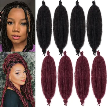 Afro Jar Twist Háčkovanie Vlasy Pred-Oddelené Marley Sieťky, predlžovanie Vlasov pre Ženy, jemný Čierny Sieťky, Afro Twist Pletenie Vlasy