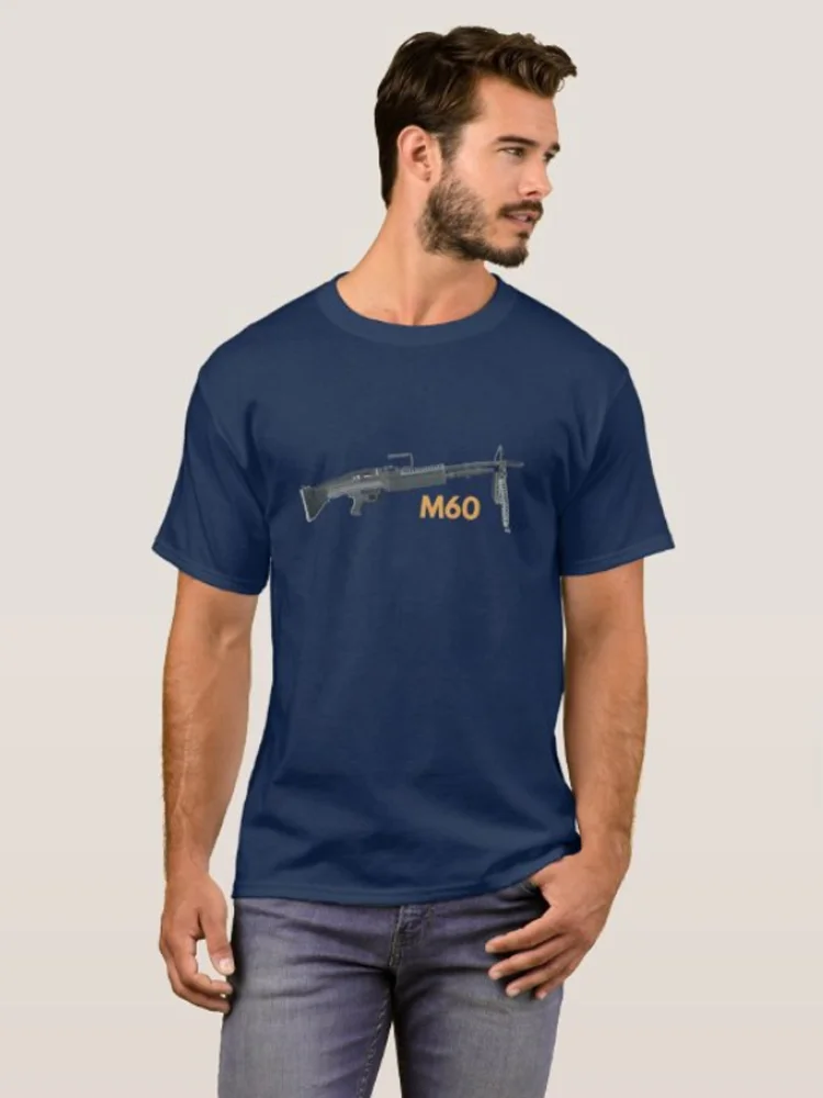 Americký Guľomet M60 T-Tričko 100% Bavlna O-Krku Lete Krátky Rukáv Ležérne Pánske T-shirt Veľkosti S-3XL2