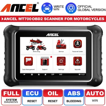 ANCEL MT700 Motocykel OBD2 Skener Celý Systém ABS Krvácanie ECU Kódovanie Aktívne Test Oleja Resetovať OBD 2 na Motocykel Diagnostický Nástroj