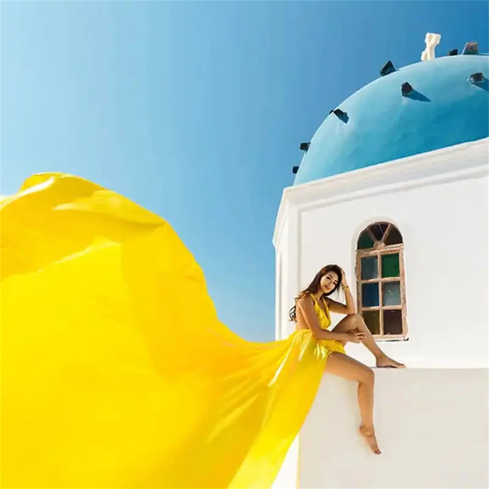 Annie SantoriniSexy Prom Šaty, Žltá 3M Dlhý Chvost Večerné Šaty Sexy Sexy Backless Štrbinou Hodváb 2023 Luxusné Dlhé Večerné Šaty1