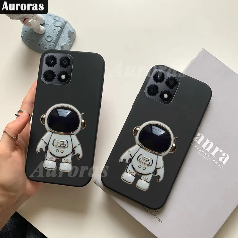 Auroras Silikónové puzdro Pre Honor70 Lite 5G Thin Solid Farba Matný S Astronaut Držiteľ Krúžok Kryt Pre Česť Magic 5 Lite Prípade0