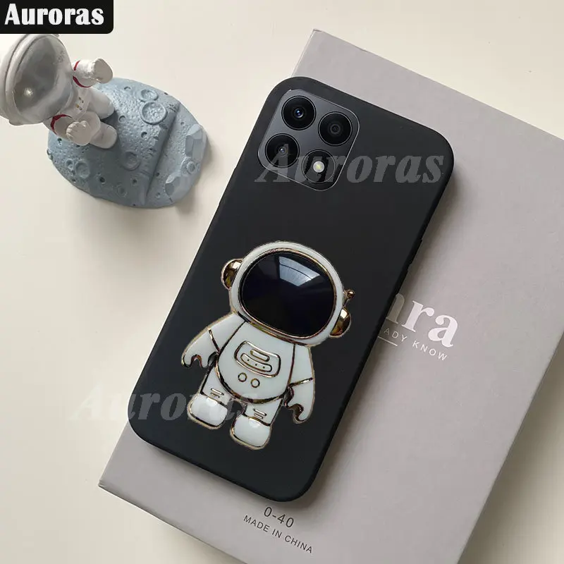 Auroras Silikónové puzdro Pre Honor70 Lite 5G Thin Solid Farba Matný S Astronaut Držiteľ Krúžok Kryt Pre Česť Magic 5 Lite Prípade1