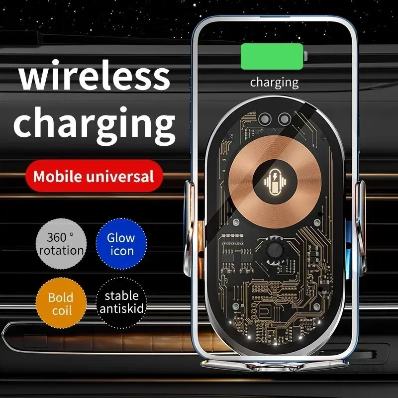 Auto Bezdrôtovú Nabíjačku Auto Air Vent Mount Držiaka Telefónu, Pre iPhone Samsung Xiao Infračervené, Indukčné 15W Rýchlo nabíjacia Stanica1