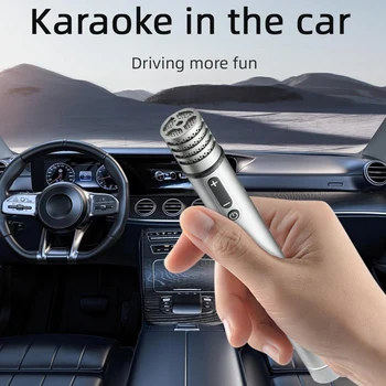 Auto Bezdrôtový Mikrofón Black & Silver 5.0 Bluetooth Dsp Audio Redukcia Šumu Mikrofónu