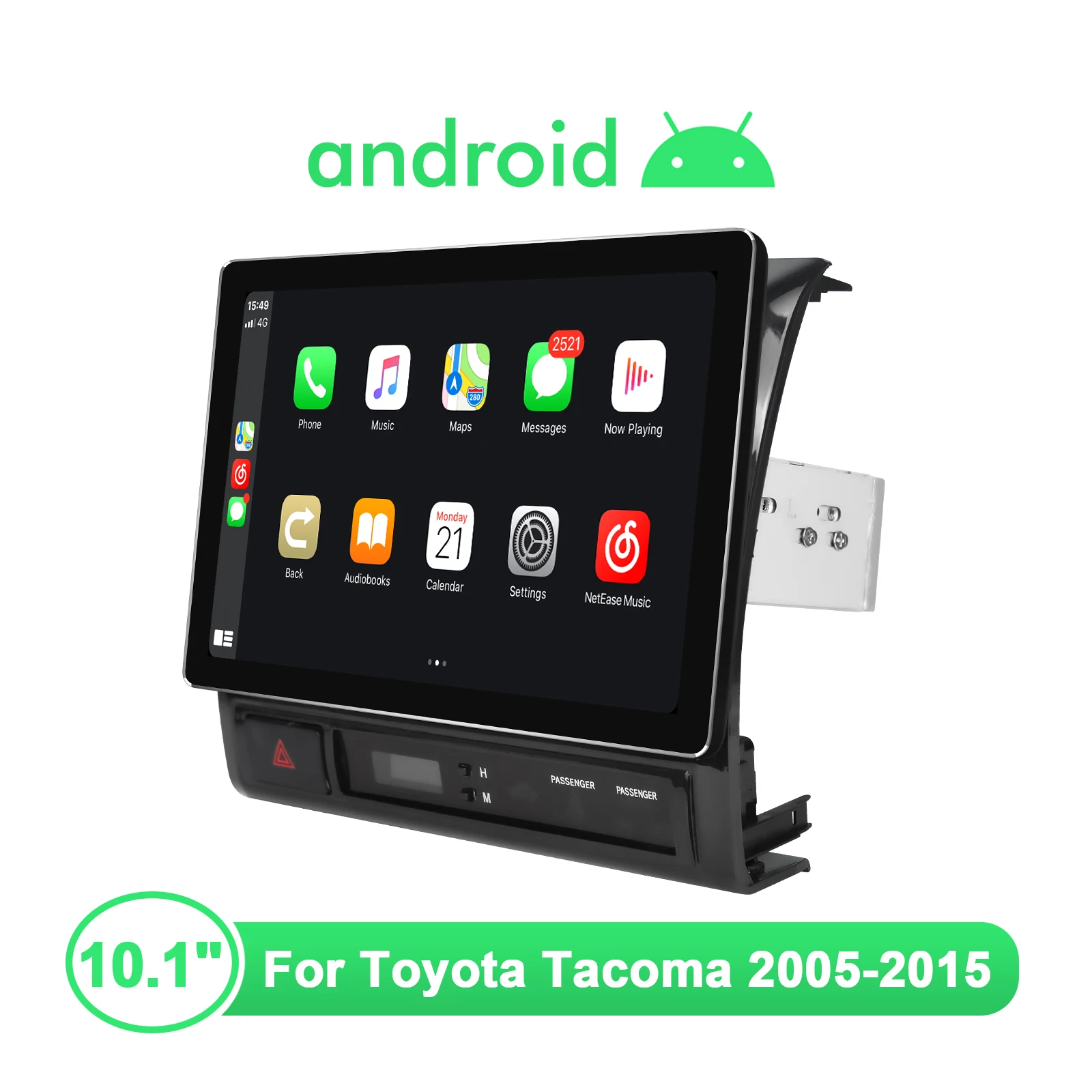Auto Rádio Stereo Bluetooth Bezdrôtový Subwoofer Android Auto GPS 10.1