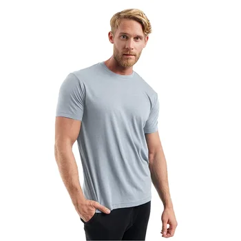B8696 Jemný Merino Vlny T shirt pánske založiť Vrstvu Tričko Odvod Priedušný rýchloschnúci Anti-Zápach, Žiadne svrbenie USA Veľkosť