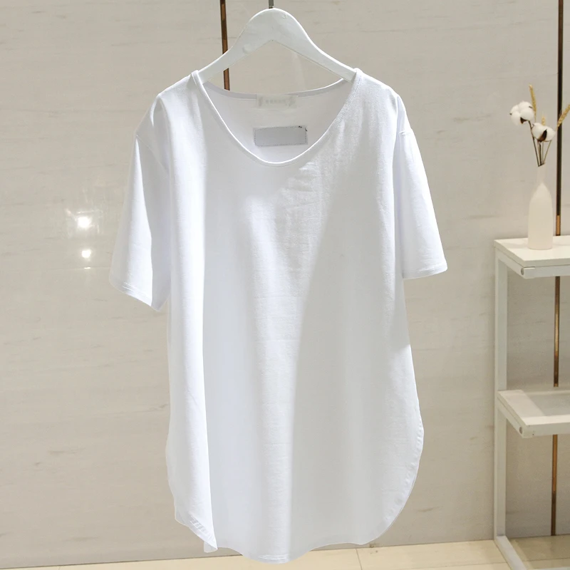 Biele Voľné Ženy T-Shirts Lete Tvaru Pevné Príležitostné Celý Zápas Žena Vytiahne Topy Tees Najvyššej Kvality0