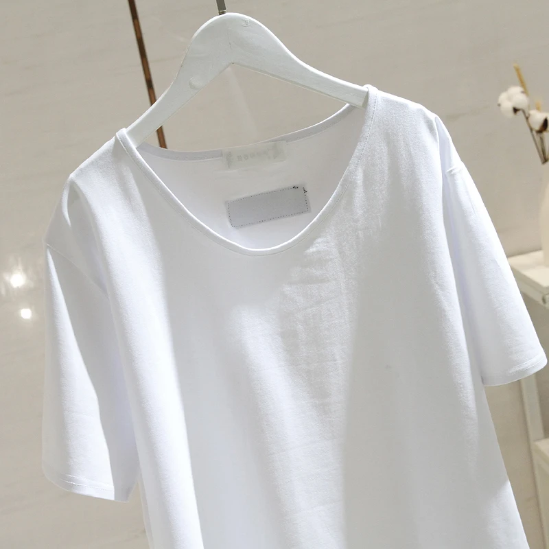 Biele Voľné Ženy T-Shirts Lete Tvaru Pevné Príležitostné Celý Zápas Žena Vytiahne Topy Tees Najvyššej Kvality1