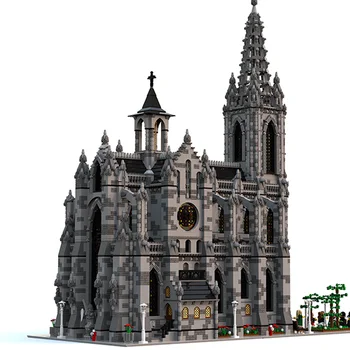 BuildMoc Modulárny Katedrála Kostol Stavebné Bloky Nastaviť Retro Architektúry Zber Model DIY Dom Tehla Hračky Pre Deti Darček