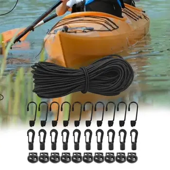 Bungee elastické Šok Kábel s Háčikmi 15M Dĺžka Úsek String Lano pre Indoor Camping Outdoor Aktivity Kanoe Fitness Cvičenie