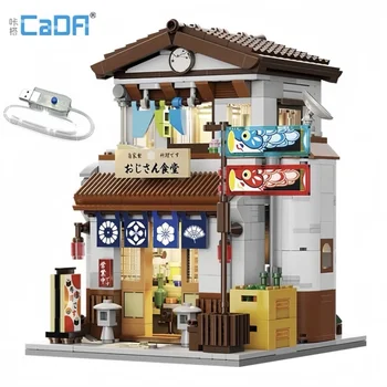 CADA Street View Japonskom Štýle, Reštaurácia Tehly Model so Svetlom DIY Dom Údaje Stavebné Bloky, Hračky, Detský Vianočný Darček