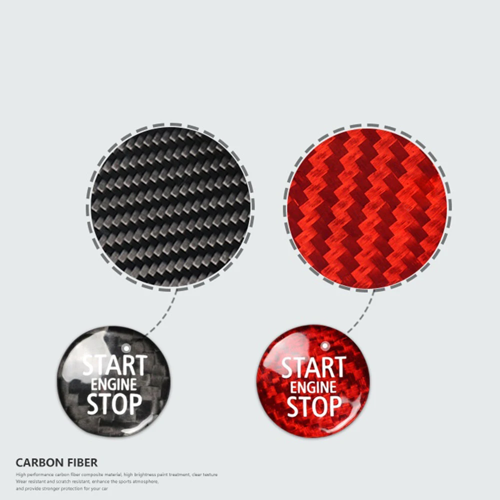 Carbon Fiber Engine Start Stop Tlačidlo Interiérom Kryt Nálepka pre Mini Cooper R55 R56 R57 R58 označenie špecifického rizika r59 R60 R61(A)3