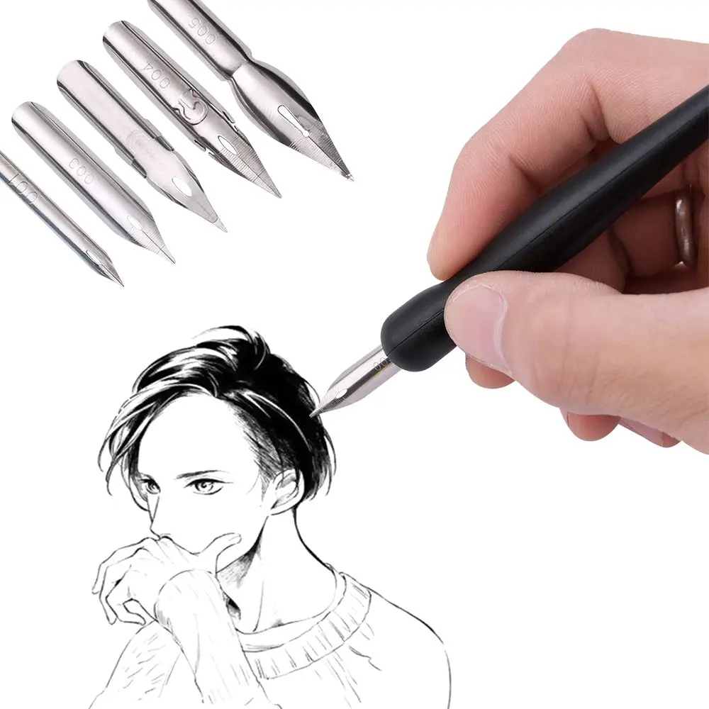 Cartoon Nib Držiteľ Gumu Maľovanie materiál lech Grafické efekty Nastaviť Manga Pero Dip Nastavenie Pera Kaligrafický Nástroj na Kreslenie1
