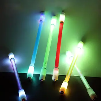Cool Rotujúce LED Bleskom Gélové Pero so Svetlom Spinning Pero Guľôčkové Deti Vianočný Darček Dropshipping
