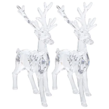 Crystal Jeleň Elk Figúrky Jasné Zvierat Tvarované Miniatúry Transparentné Socha Ozdoby Home Office Desktop Dekor Dary