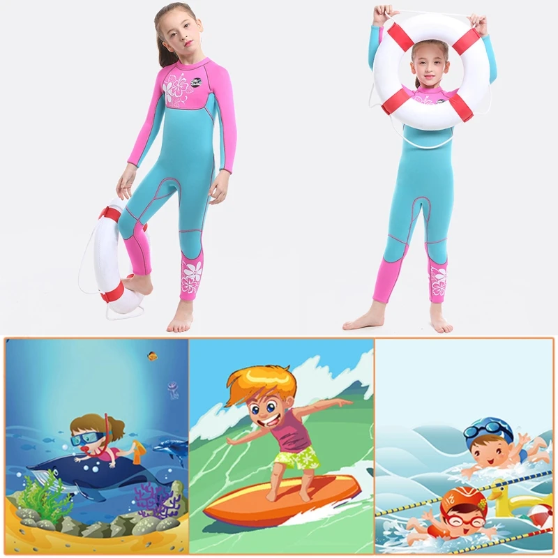 Dlhý Rukáv neoprénový Oblek pre Deti Letné Šnorchlovanie, Potápanie Vyhovovali Surfovanie plavky1