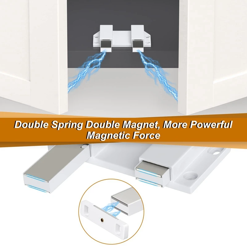 Double Push To Open Kabinetu Dvere Úlovky Heavy Duty 2 Pack Magnet Push Otvorených Dverí Západku Dotyk Zámky Na Dverách Kuchyne3