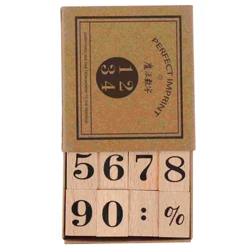 Drevené Rubbber Mesiac DIY Zápisník Tesnenie Arabské Čísla Gumy Dieťa Pečiatok, arabské Číslice
