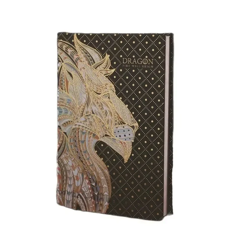 Európska Retro Reliéfne trojrozmerné Horúce Lisovanie Notebook Denník Tvorivé Dragon Farba Stránke Ilustrácia pevná Väzba Notebook5